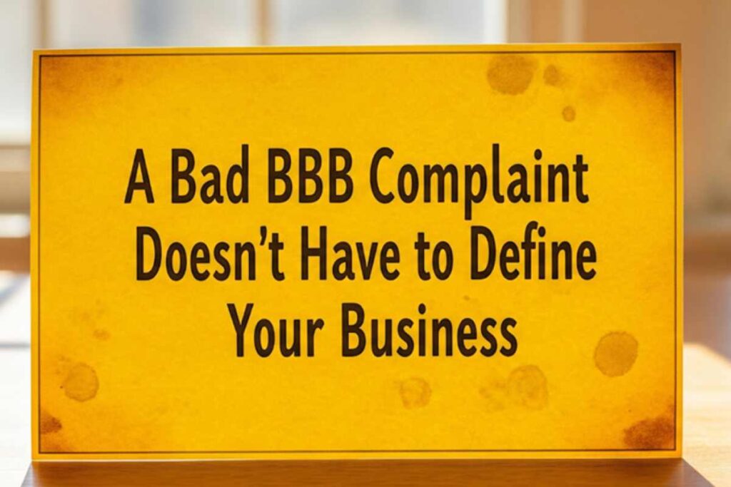 A Bad BBB Complaint Doesn’t Have to Define Your Business