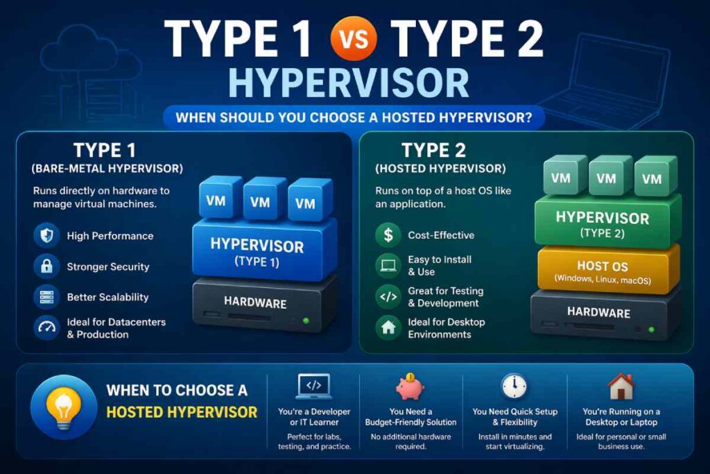 type 1 vs type 2 hypervisor