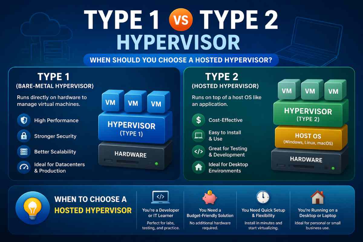 type 1 vs type 2 hypervisor